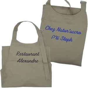 TABLIER DE CUISINE DOUBLE TYPO PERSONNALISABLE