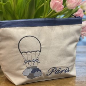 TROUSSE DE TOILETTE MONTGOLFIÈRE PERSONNALISABLE